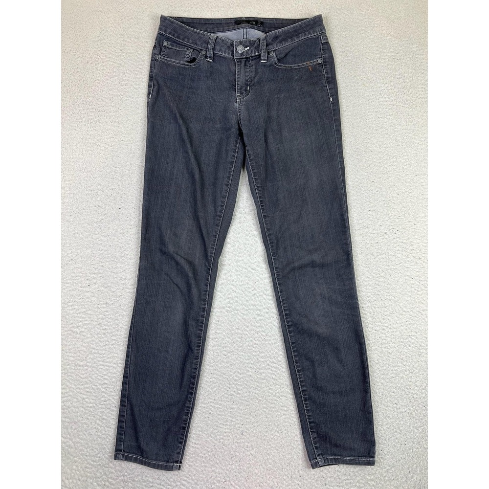PrAna Skinny Jeans Womens 6 Gray Charcoal Wash Mid Rise Slim Stretch Denim